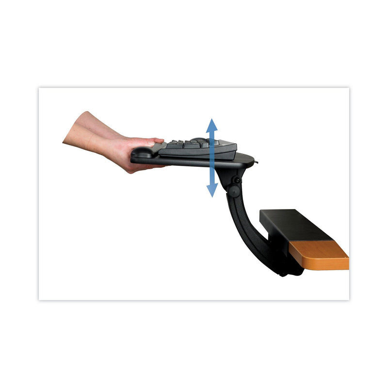 3M Sit/Stand Easy Adjust Keyboard Tray, Standard Platform, 25.5w x 12d, Black