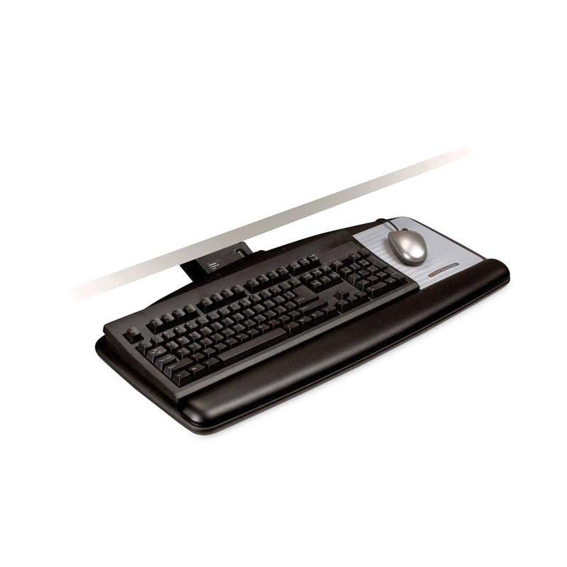 3M Sit/Stand Easy Adjust Keyboard Tray, Standard Platform, 25.5w x 12d, Black