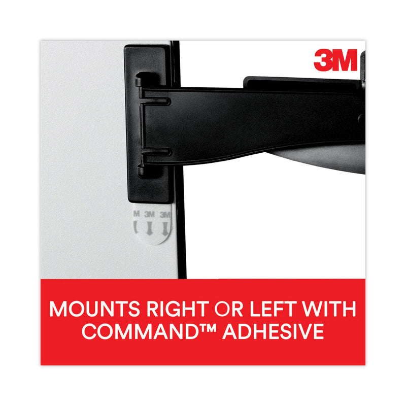 3M Swing Arm Copyholder, Adhesive Monitor Mount, 30 Sheet Capacity, Plastic, Black/Silver Clip