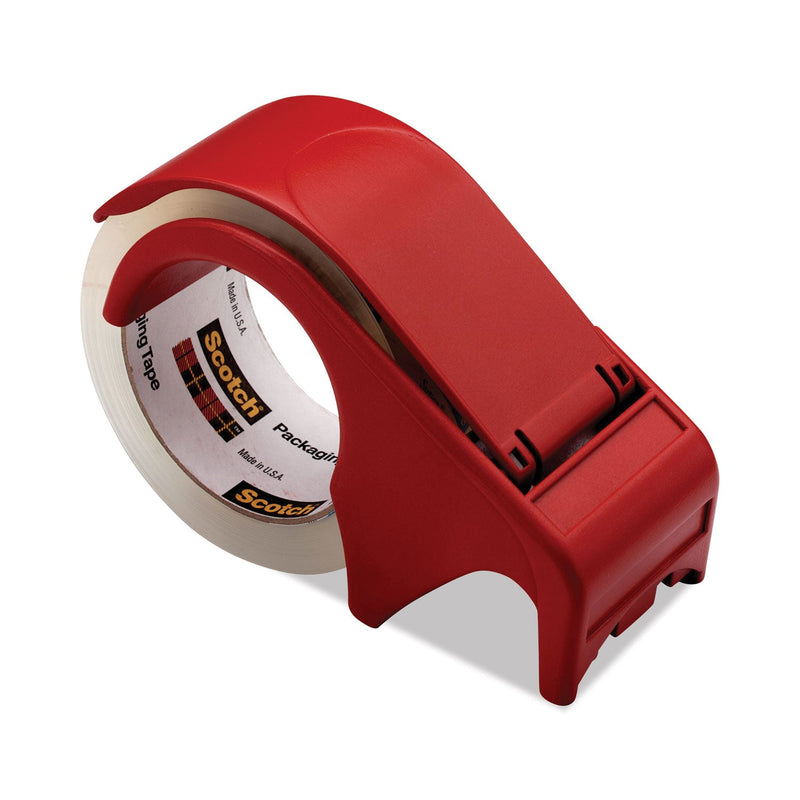 Scotch Compact and Quick Loading Dispenser for Box Sealing Tape, 3" Core, For Rolls Up to 2" x 60 yds, Red