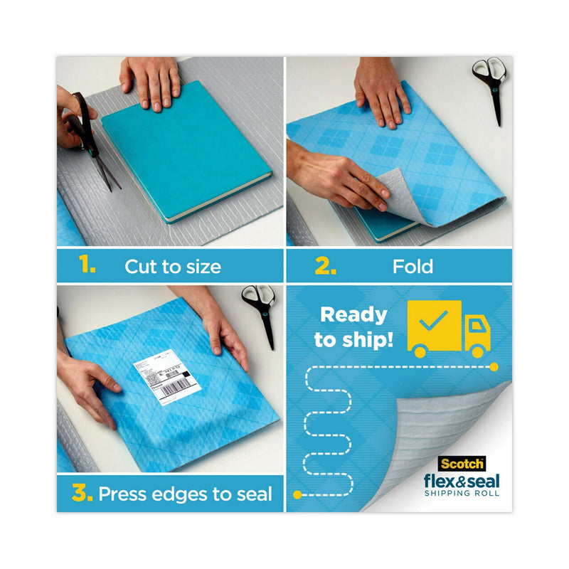 Scotch Flex and Seal Shipping Roll, 15" x 20 ft, Blue/Gray