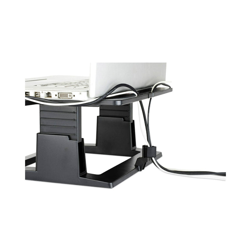 3M Adjustable Notebook Riser, 13" x 13" x 4" to 6", Black, Supports 20 lbs