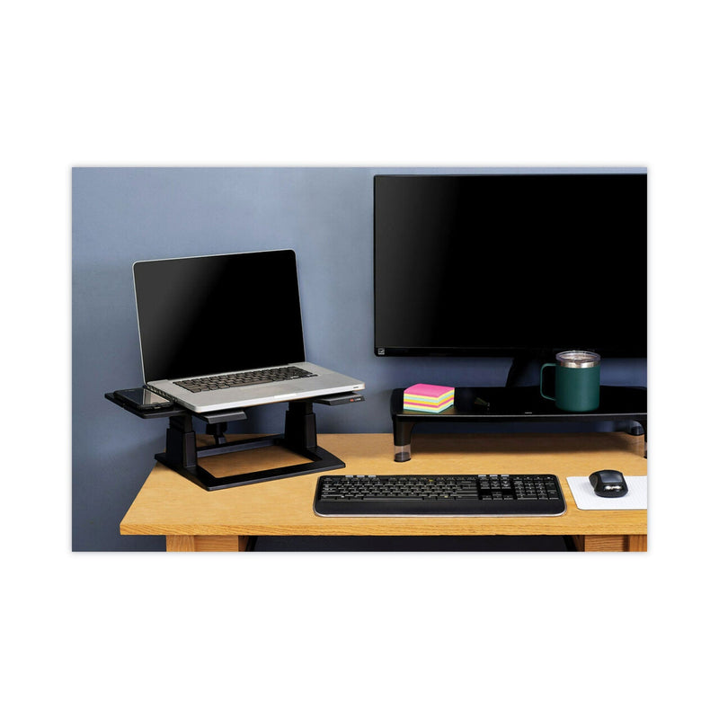 3M Adjustable Notebook Riser, 13" x 13" x 4" to 6", Black, Supports 20 lbs
