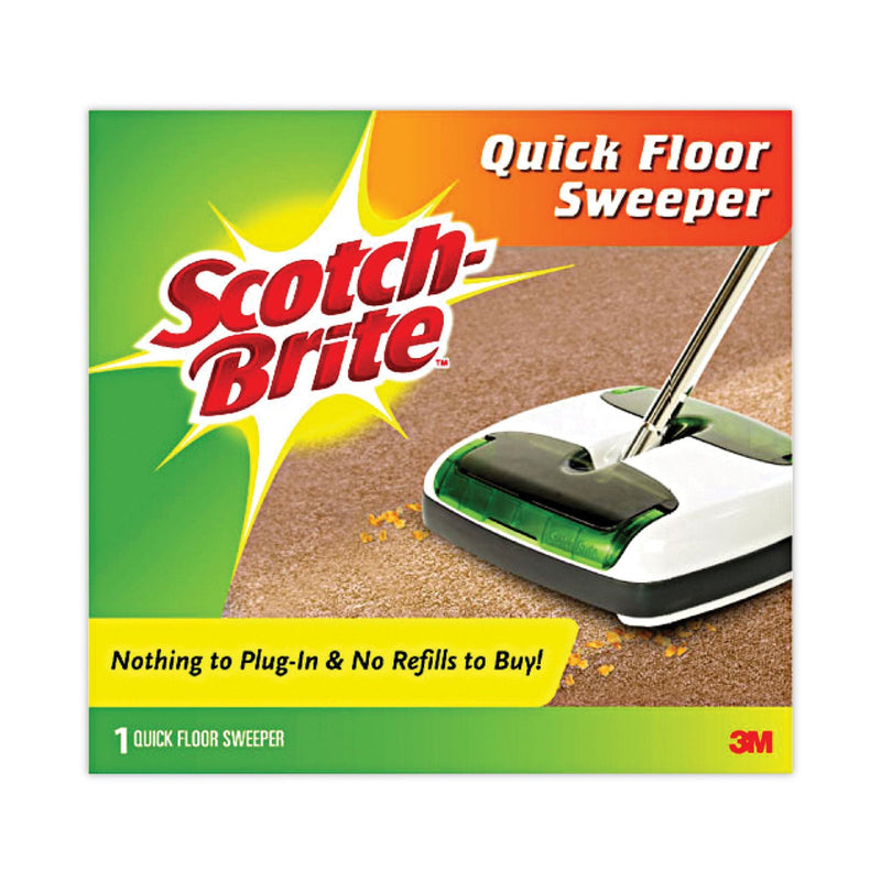 Scotch-Brite Quick Floor Sweeper, 42" Aluminum Handle, White/Gray/Green