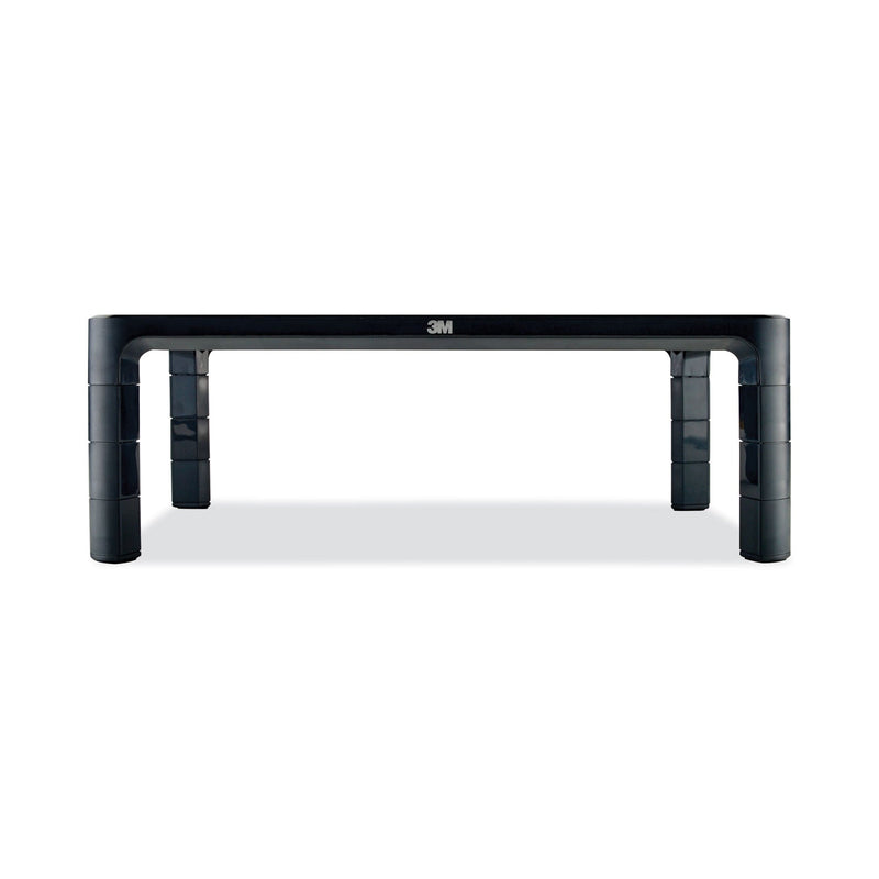 3M Adjustable Monitor Stand, 16" x 12" x 1.75" to 5.5", Black, Supports 20 lbs