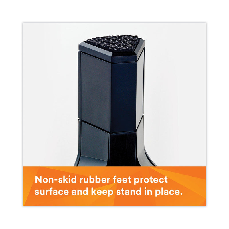 3M Adjustable Monitor Stand, 16" x 12" x 1.75" to 5.5", Black, Supports 20 lbs