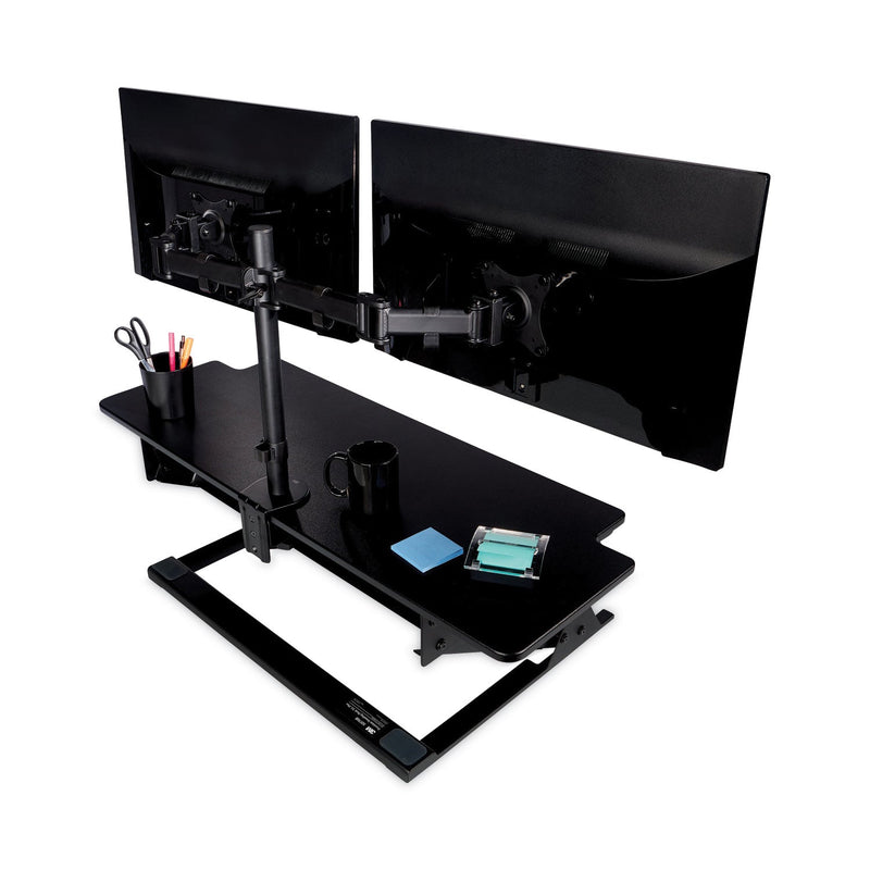 3M Precision Standing Desk, 42" x 23.2" x 6.2" to 20", Black