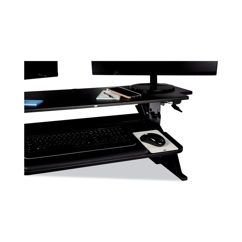 3M Precision Standing Desk, 42" x 23.2" x 6.2" to 20", Black