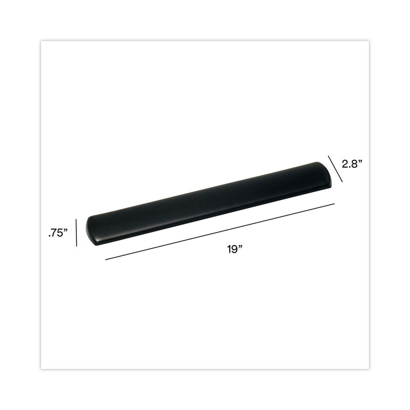 3M Antimicrobial Gel Large Keyboard Wrist Rest, 19 x 2.75, Black