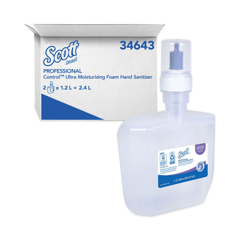 Scott Control Super Moisturizing Foam Hand Sanitizer, 1,200 mL Cassette, Unscented, 2/Carton