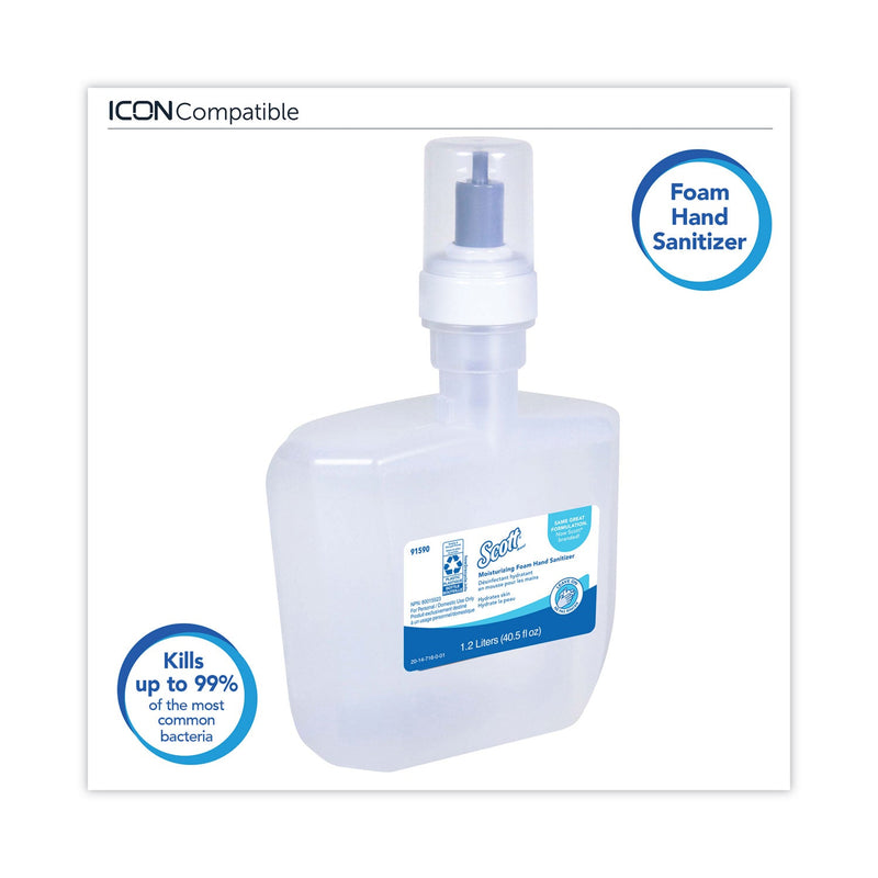Scott Pro Moisturizing Foam Hand Sanitizer, 1,200 mL Cassette, Fruity Cucumber Scent, 2/Carton