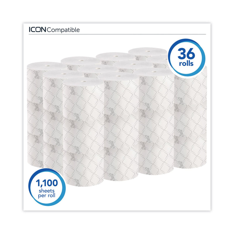 Scott Pro Small Core High Capacity/SRB Bath Tissue, Septic Safe, 2-Ply, White, 1,100 Sheets/Roll, 36 Rolls/Carton