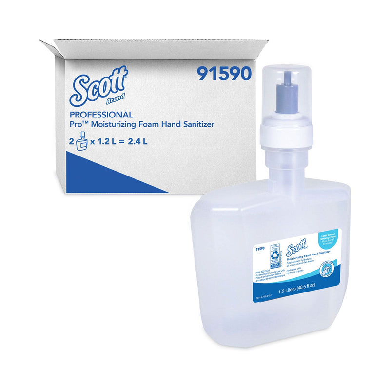 Scott Pro Moisturizing Foam Hand Sanitizer, 1,200 mL Cassette, Fruity Cucumber Scent, 2/Carton