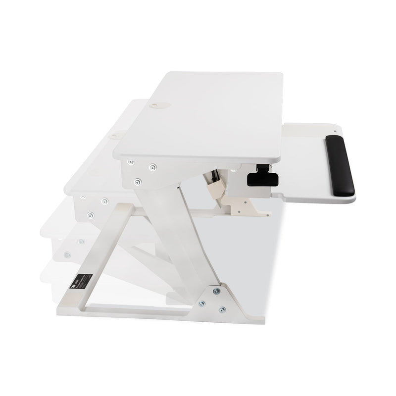 3M Precision Standing Desk, 35.4" x 23.2" x 6.2" to 20", White