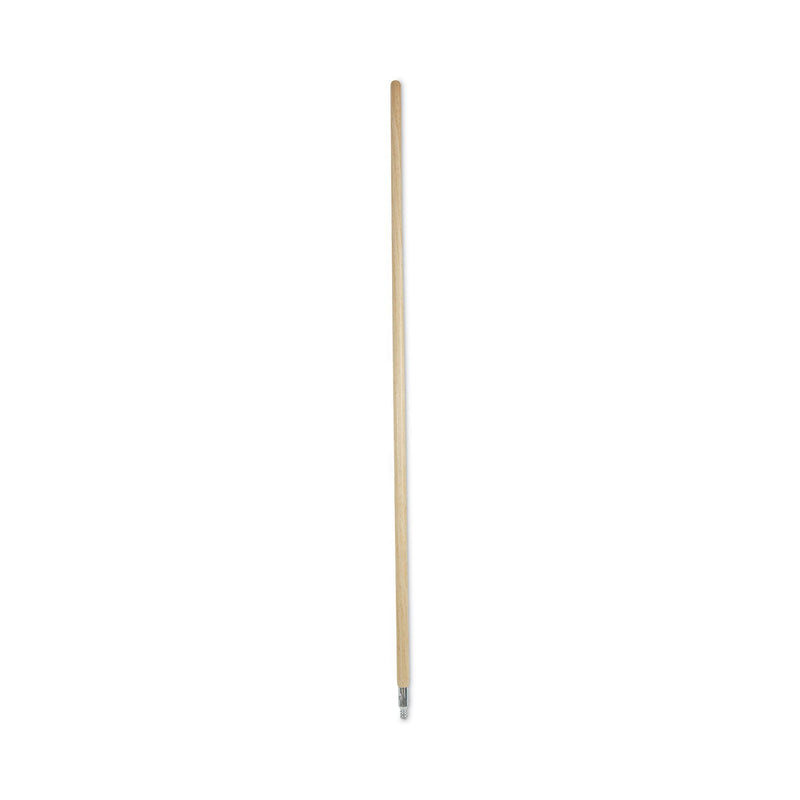Boardwalk Metal Tip Threaded Hardwood Broom Handle, 1.13" dia x 60", Natural