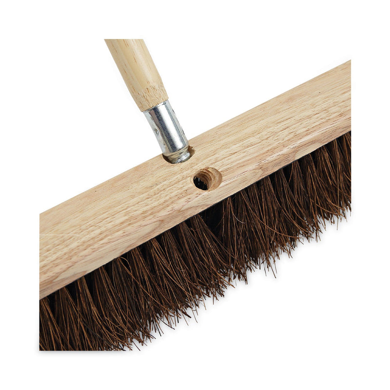 Boardwalk Metal Tip Threaded Hardwood Broom Handle, 1.13" dia x 60", Natural