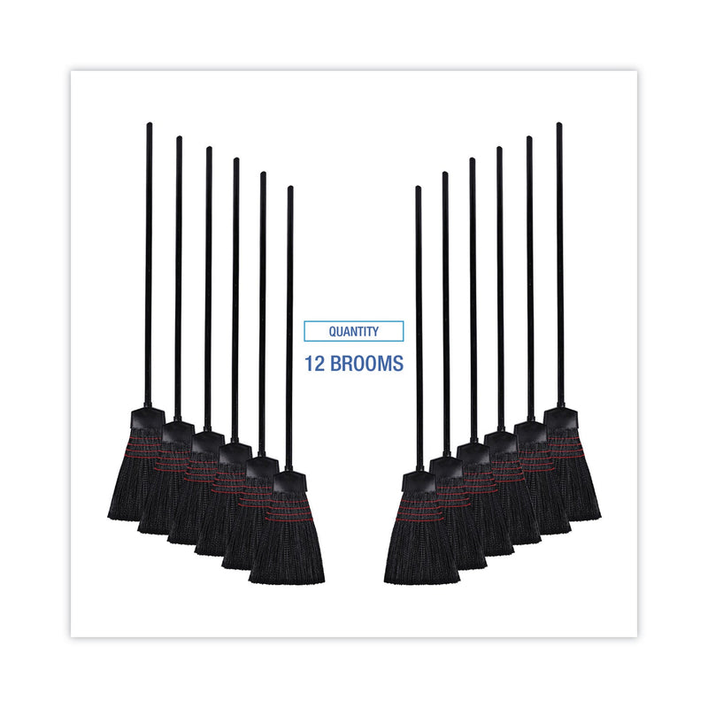 Boardwalk Maid Broom, Plastic Bristles, 54" Overall Length, Dozen
