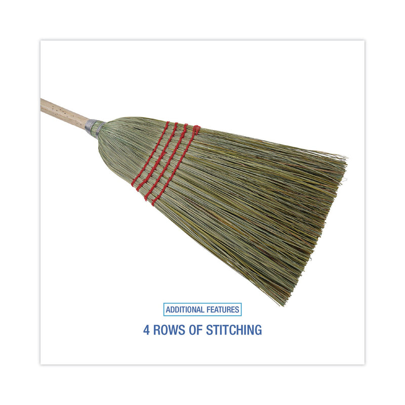 Boardwalk Mixed Fiber Maid Broom, Mixed Fiber Bristles, 55" Overall Length, Natural, 12/Carton
