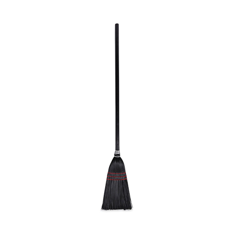 Boardwalk Flag Tipped Poly Lobby Brooms, Flag Tipped Poly Bristles, 38" Overall Length, Natural/Black, 12/Carton