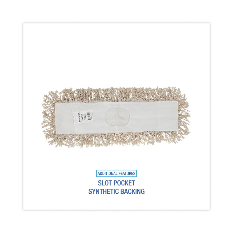 Boardwalk Mop Head, Dust, Cotton, 18 x 3, White