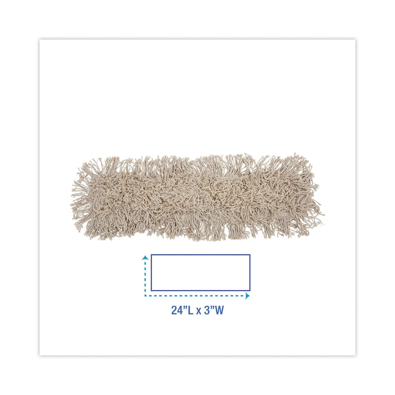 Boardwalk Mop Head, Dust, Cotton, 24 x 3, White