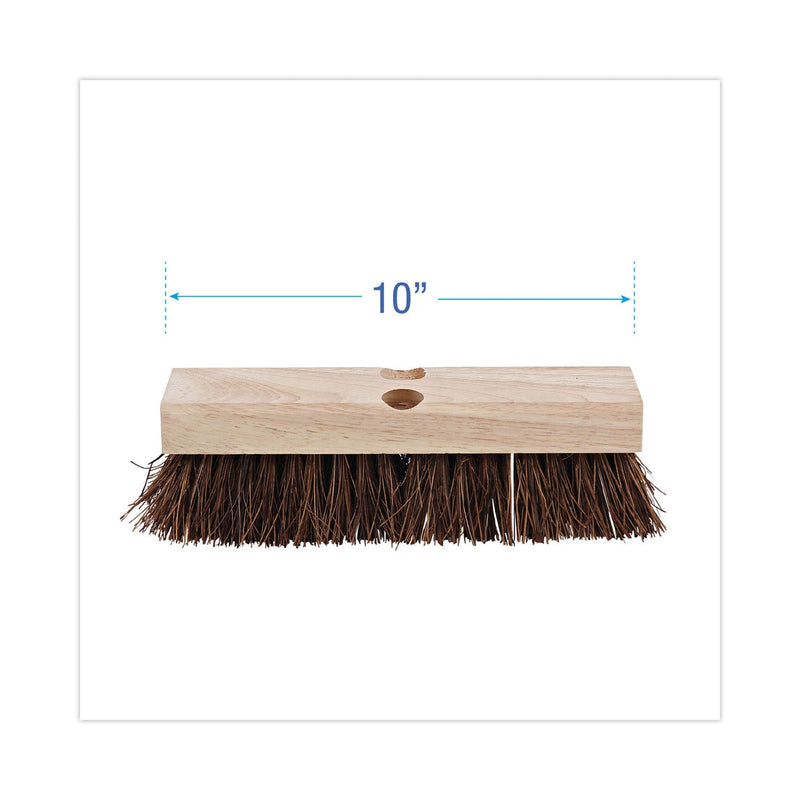 Boardwalk Deck Brush Head, 2" Brown Palmyra Bristles, 10" Brush