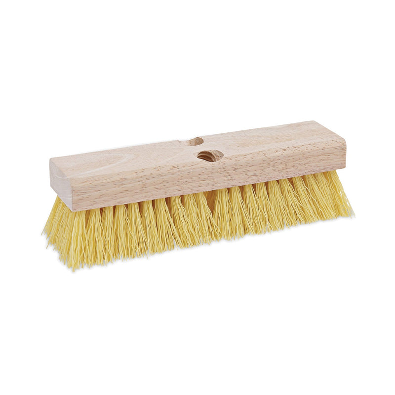 Boardwalk Deck Brush Head, 2" Cream Polypropylene Bristles, 10" Brush