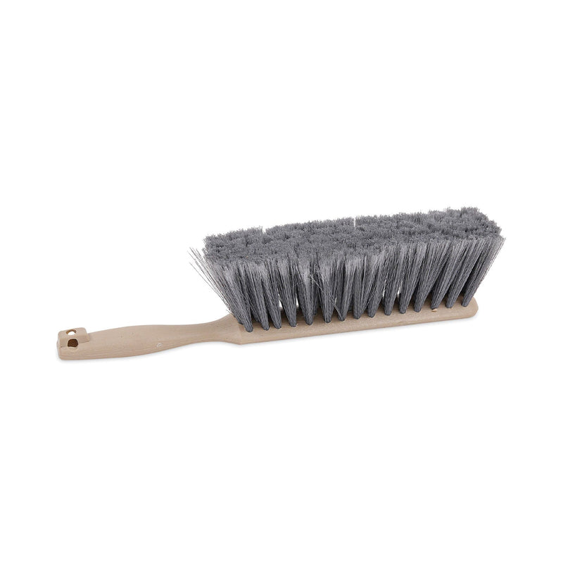 Boardwalk Counter Brush, Gray Flagged Polypropylene Bristles, 4.5" Brush, 3.5" Tan Plastic Handle