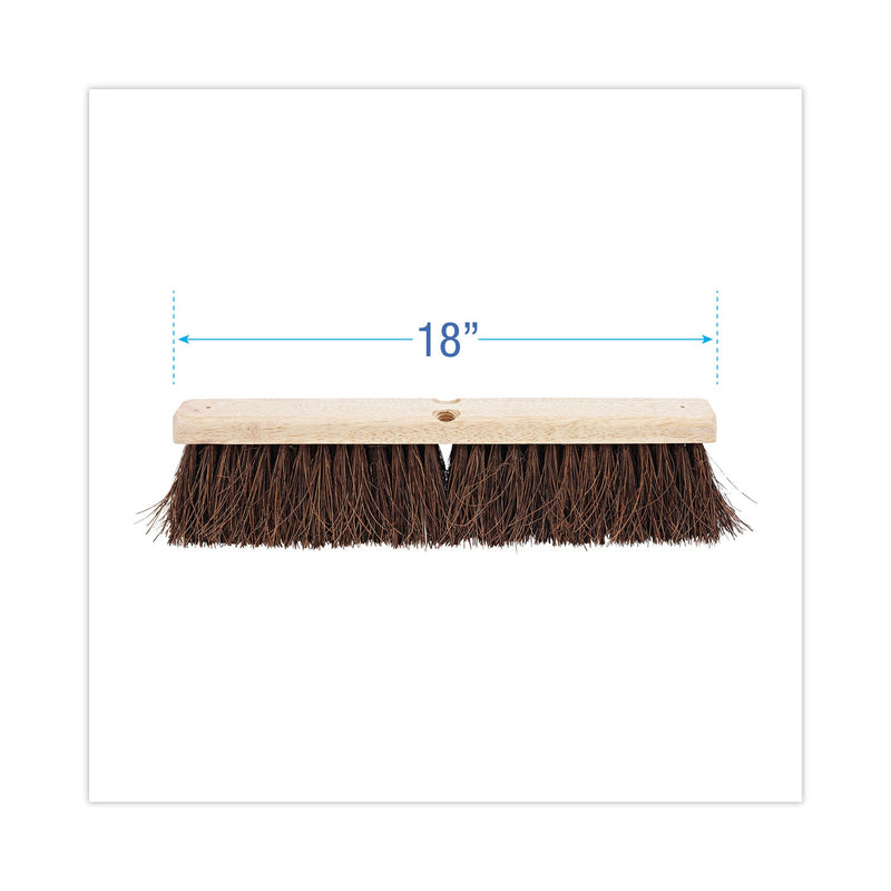 Boardwalk Floor Brush Head, 3.25" Natural Palmyra Fiber Bristles, 18" Brush