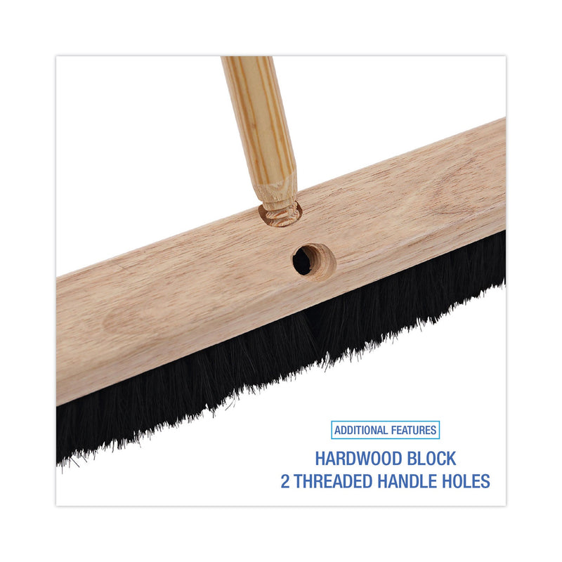 Boardwalk Floor Brush Head, 2.5" Black Tampico Fiber Bristles, 18" Brush