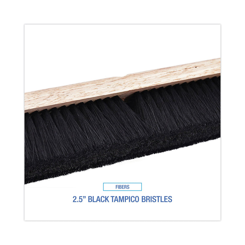 Boardwalk Floor Brush Head, 2.5" Black Tampico Fiber Bristles, 18" Brush