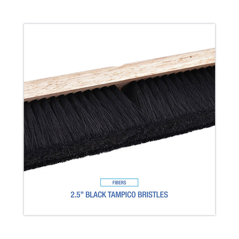 Boardwalk Floor Brush Head, 2.5" Black Tampico Fiber Bristles, 36" Brush