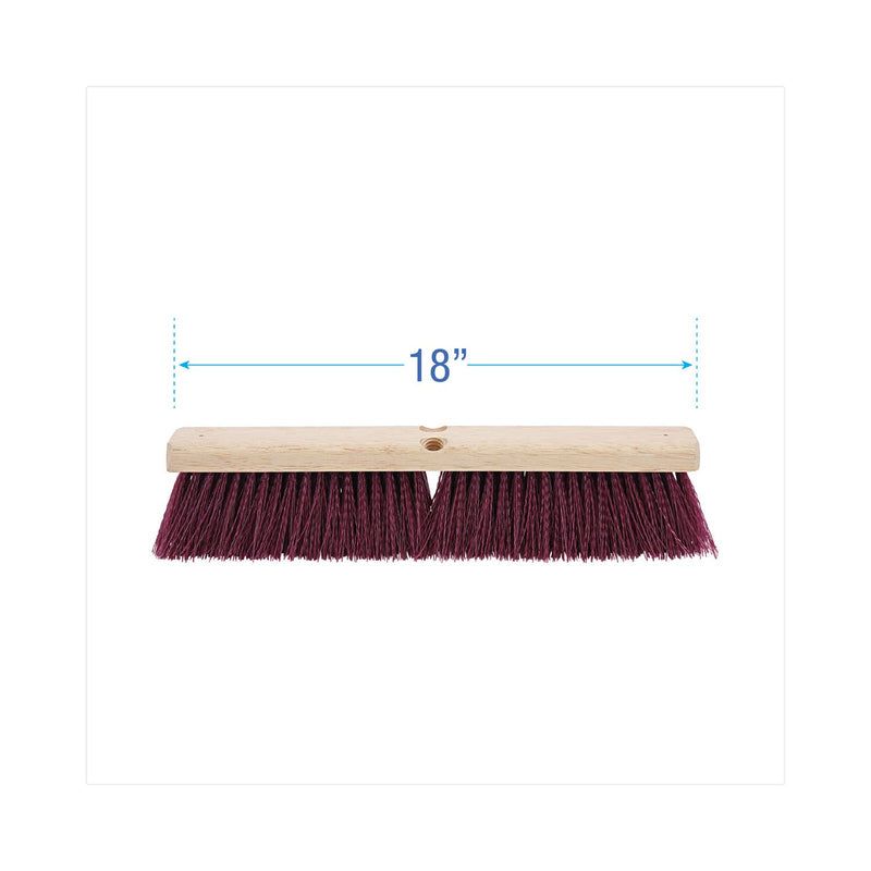 Boardwalk Floor Brush Head, 3" Maroon Heavy-Duty Polypropylene Bristles, 18" Brush