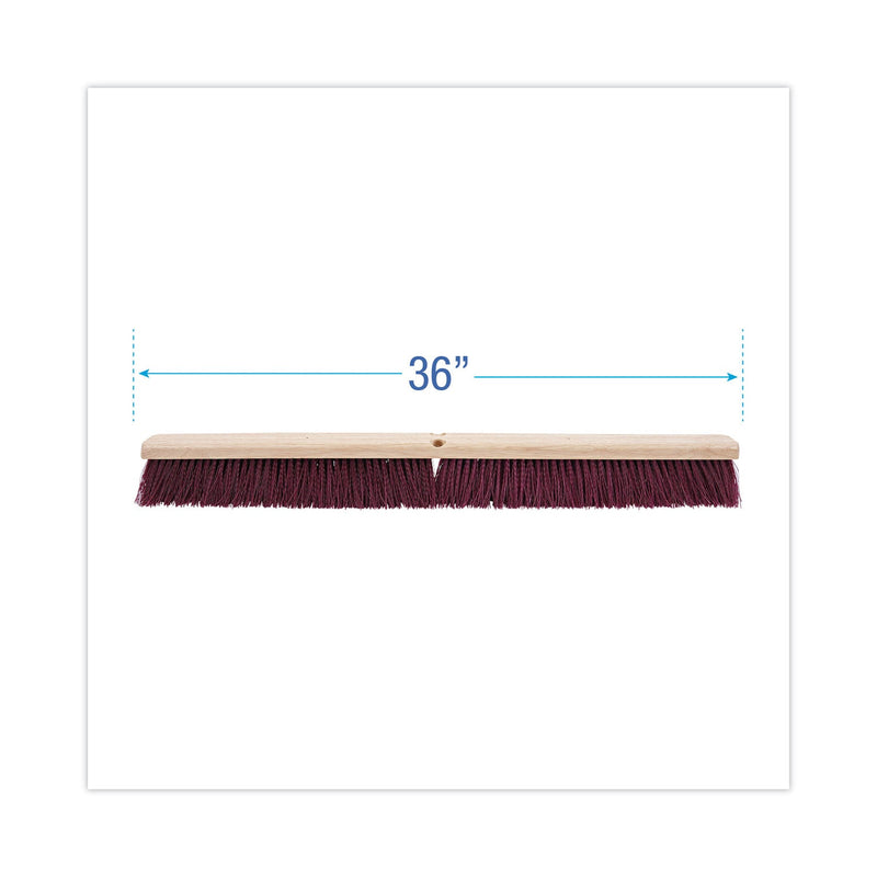 Boardwalk Floor Brush Head, 3.25" Maroon Stiff Polypropylene Bristles, 36" Brush