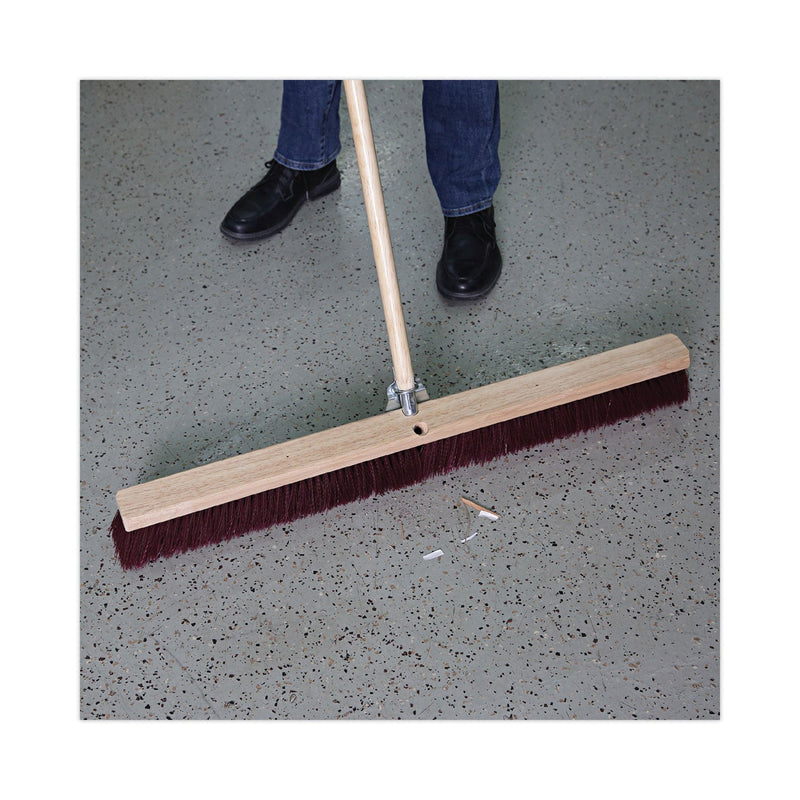 Boardwalk Floor Brush Head, 3.25" Maroon Stiff Polypropylene Bristles, 36" Brush