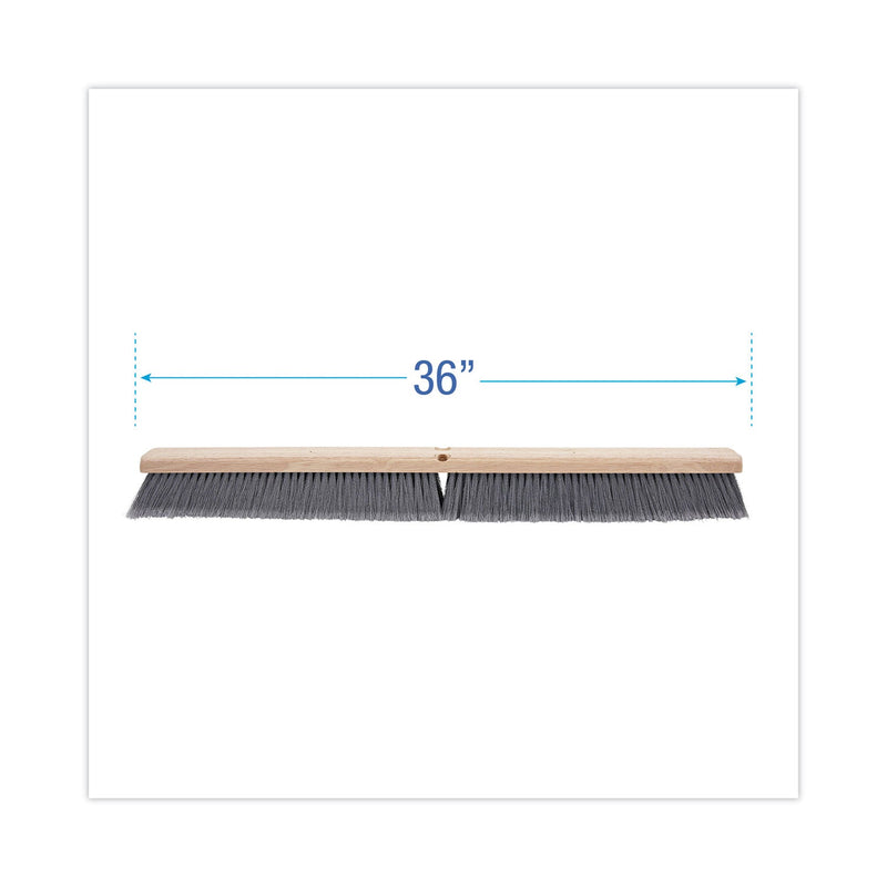 Boardwalk Floor Brush Head, 3" Gray Flagged Polypropylene Bristles, 36" Brush