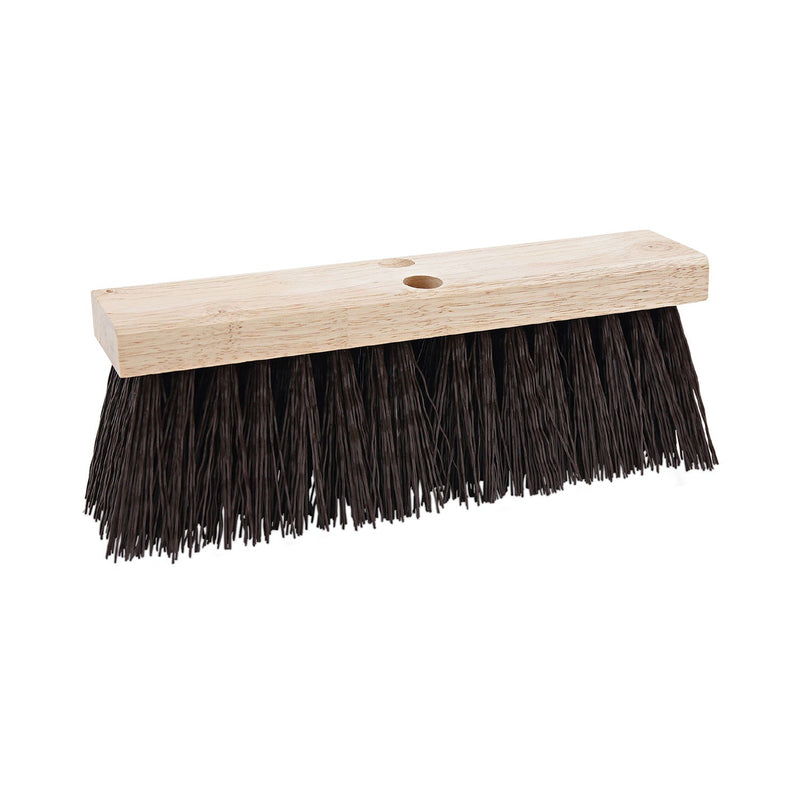 Boardwalk Street Broom Head, 6.25" Brown Polypropylene Bristles, 16" Brush