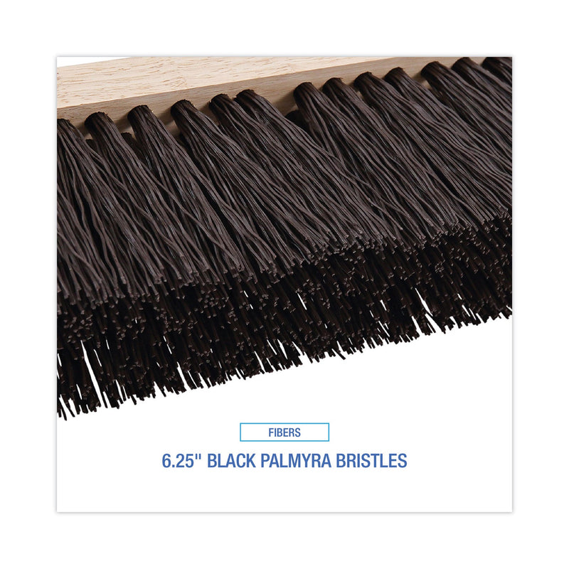 Boardwalk Street Broom Head, 6.25" Brown Polypropylene Bristles, 16" Brush