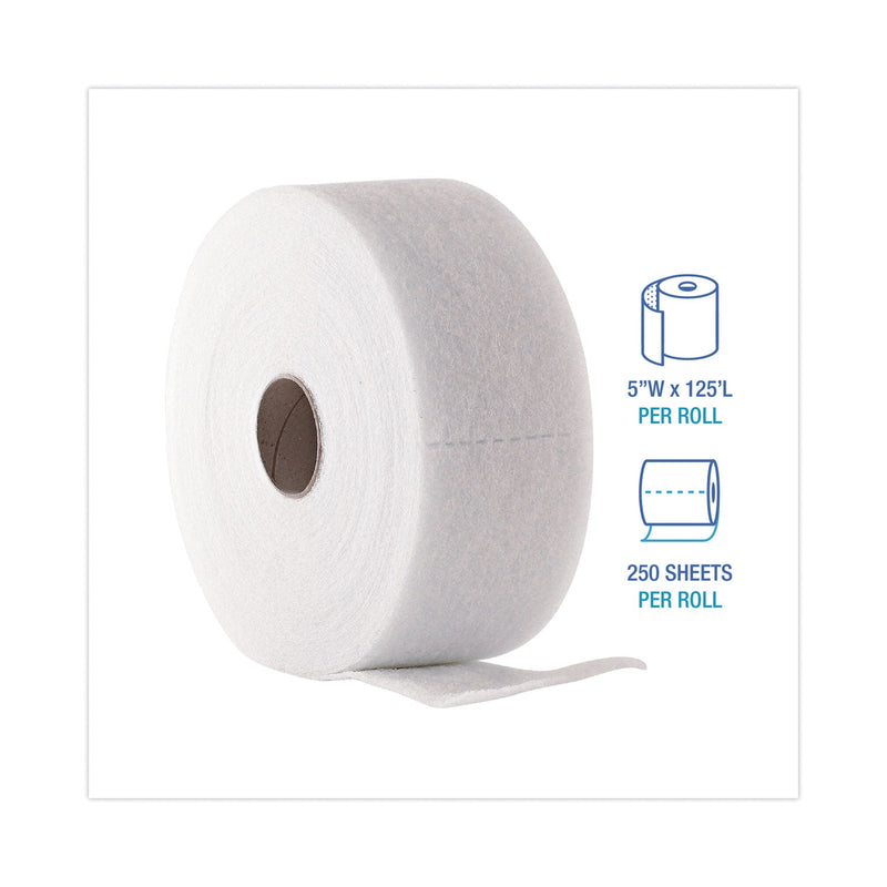 Boardwalk TrapEze Disposable Dusting Sheets, 5" x 125 ft, White, 250 Sheets/Roll, 2 Rolls/Carton
