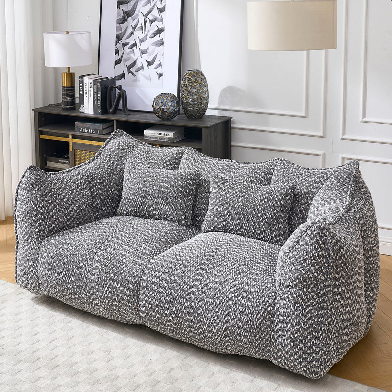 Comfortable Dual Beanbag Chair With High Resilience Foam Core For 2 People