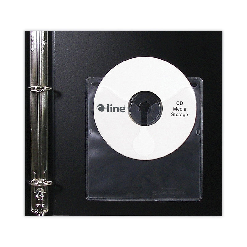 C-Line Self-Adhesive CD Holder, 1 Disc Capacity, Clear, 10/Pack