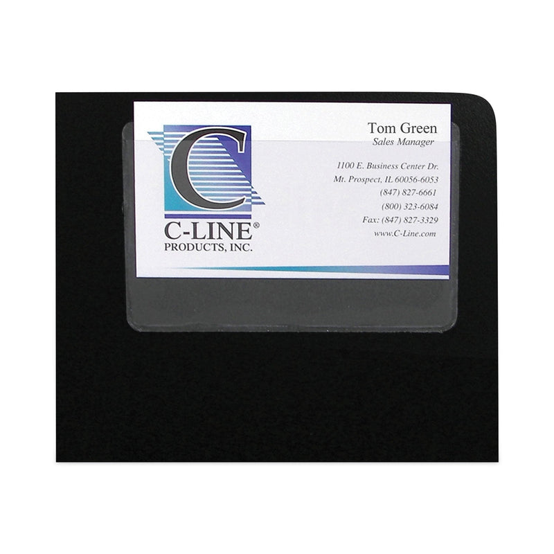 C-Line Self-Adhesive Business Card Holders, Top Load, 2 x 3.5, Clear, 10/Pack
