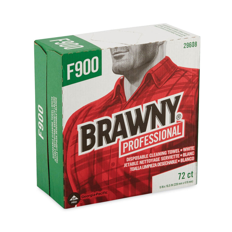 Brawny FLAX 900 Heavy Duty Cloths, 9 x 16.5, White, 72/Box, 10 Box/Carton