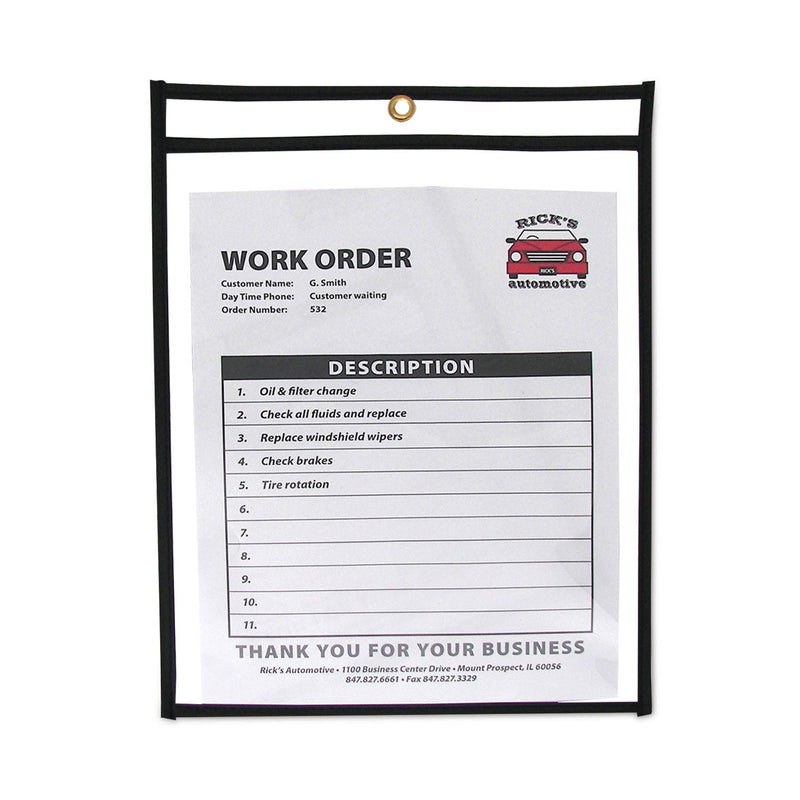 C-Line Shop Ticket Holders, Stitched, Both Sides Clear, 75 Sheets, 9 x 12, 25/Box