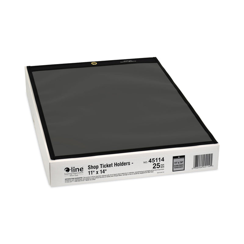 C-Line Shop Ticket Holders, Stitched, One Side Clear, 75 Sheets, 11 x 14, 25/BX