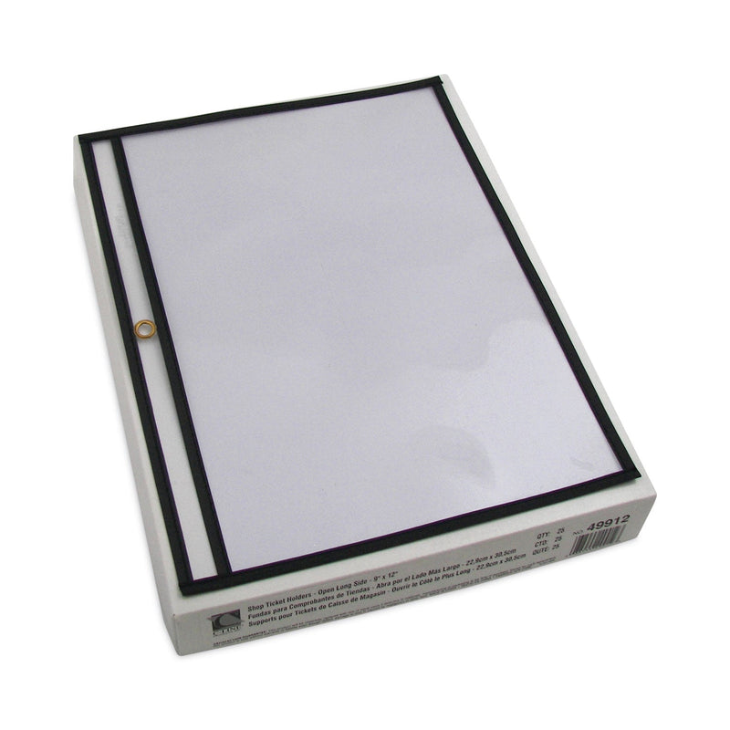C-Line Shop Ticket Holders, Stitched, Both Sides Clear, 75 Sheets, 12 x 9, 25/Box