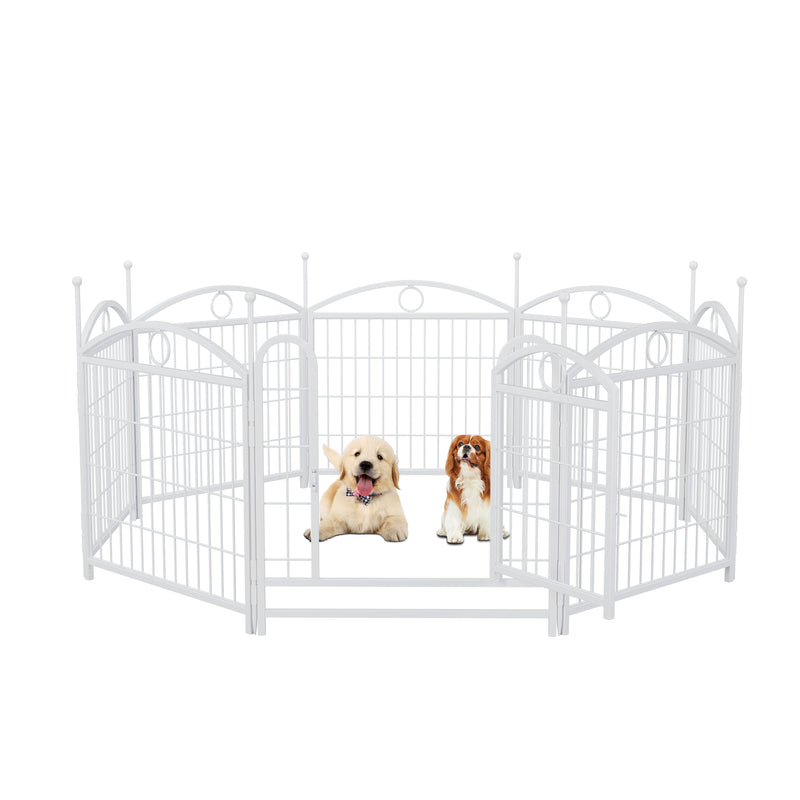 Dog Playpen Indoor 24 inch 8 Panels Metal Dog Pen Pet Dog Fence Outdoor Exercise Pen with Doors, Heavy Duty Dog Fence Puppy Pen for Large Medium Small Dogs Indoor Outdoor Foldable Pet Exercise Pen