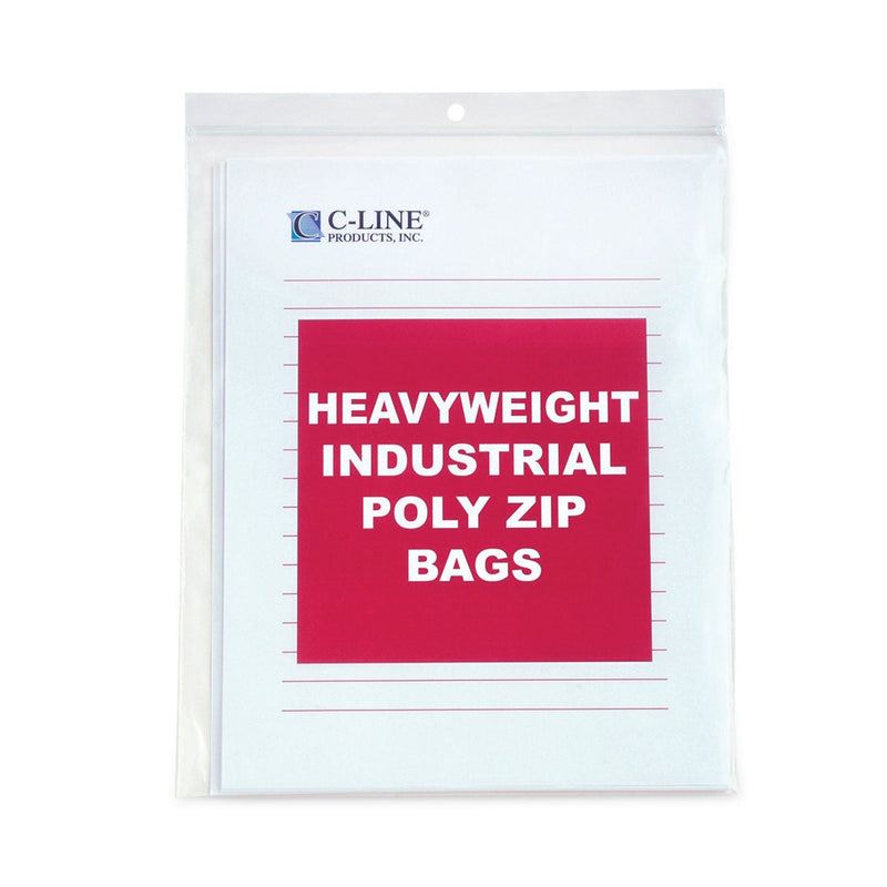C-Line Heavyweight Industrial Poly Zip Bags, 8.5 x 11, 50/BX