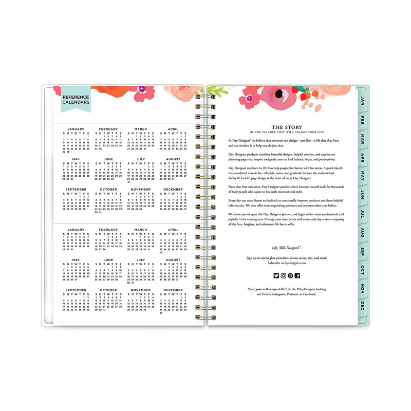 Blue Sky Day Designer Secret Garden Mint Frosted Weekly/Monthly Planner, 8 x 5, Multicolor Cover, 12-Month (Jan to Dec): 2023