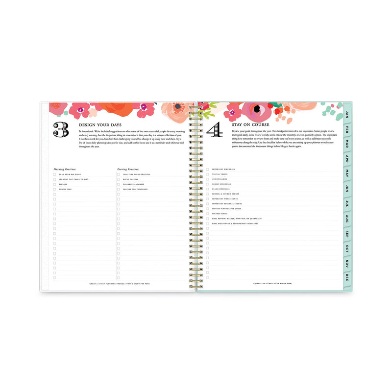 Blue Sky Day Designer Secret Garden Mint Frosted Weekly/Monthly Planner, 11 x 8.5, Multicolor Cover, 12-Month (Jan to Dec): 2023